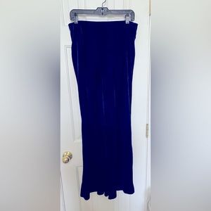 “Forever 21” royal blue, flared, velvet pants - Size L